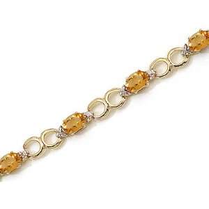  14kt Yellow Gold Diamond and Citrine Bracelet 4.25ct TW Jewelry