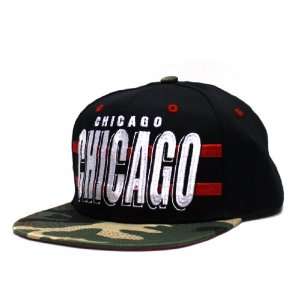 City Hunter Cf1540 Camo Diagonal Snapback  Chicago black/red