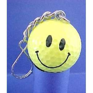 Smiley Face Golf Ball Key Chain