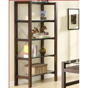  Skillman Contemporary Bookcase with 5 Glass Shelves 