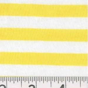  58 Wide Jersey Knit Yellow/ White Stripe Fabric By The 