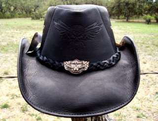   Bullhide Biker LEATHER KING of the ROAD Rock n Roll Cowboy Hat  