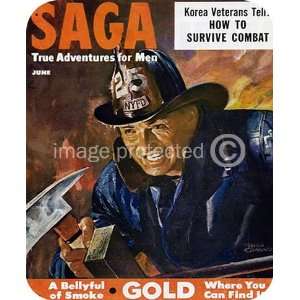  Saga Magazine NYFD True Adventures Vintage Pulp MOUSE PAD 