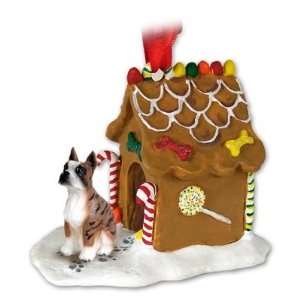  BOXER Brindle Dog NEW Resin GINGERBREAD HOUSE Christmas 