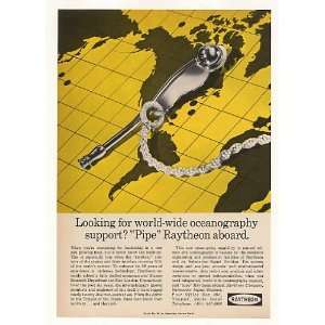  1967 Raytheon Oceanography Marine Research Dept Print Ad 