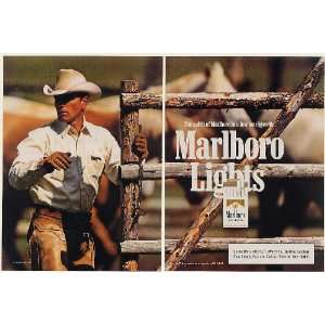   Cigarette Cowboy Man Fence 2 Page Print Ad (54406)