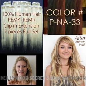 18   20 inches, Hollywood Secrets Clip in Clip on Hair Extension, 7pc 