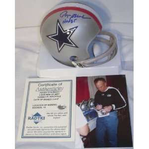  Roger Staubach Dallas Cowboys Autographed Mini Helmet with 