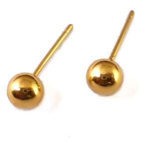 Simple Fashion 9K Real Gold Filled Womens/Girls Little Ball Stud 