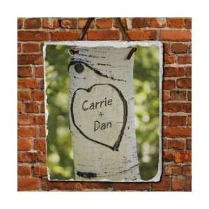 Personalized Couples Carved in a Tree Slate Plaque Sign  