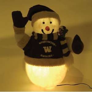  14 NCAA Washington Fiber Optic Snowman Christmas Table 