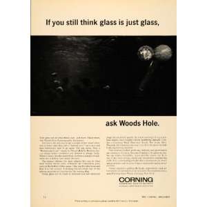  1966 Ad Corning Glass Works Woods Hole Oceanographic 