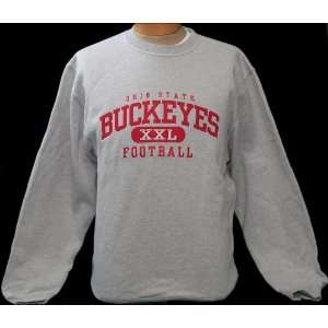  XL NCAA Gray Ohio State Buckeyes Football Embroidered Crew 