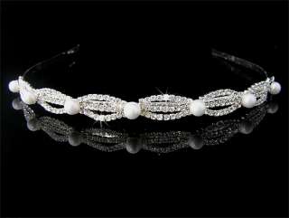 Silver Wedding/Bridal crystal veil tiara headband CR152  