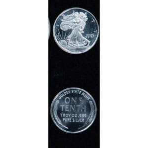 1/10 oz 999 fine silver Walking Liberty Wheat Cent IRA 