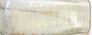 Vintage Champion Embalming Fluid Springfield, Ohio Embossed Bottle 