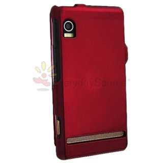 FOR MOTOROLA DROID A855 RED SNAP ON RUBBERIZED HARD PHONE CASE COVER 