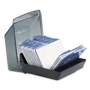  Covered Tray Business Card File Holds 100 2 5/8 x 4 Cards 