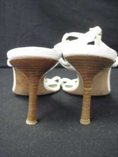 OSCAR DE LA RENTA White Leather Strappy Sandals Shoes 8  