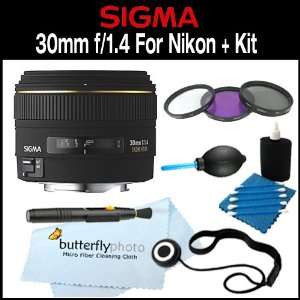 Sigma 30mm f/1.4 EX DC HSM Lens for Nikon Digital SLR Cameras + Filter 
