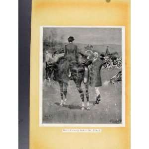  Miss Comely Takes Brush Sketches Fox Hunting C1924 Prin 