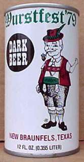 WURSTFEST DARK BEER Can Man Spoetzl Shiner TEXAS 79 1+  