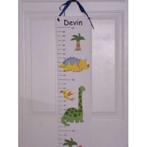  Personalized Little Dinosaur Canvas Growth Chart 