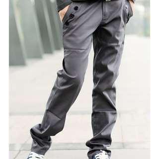 Mens Stylish Comfort Casual Slim Fit Pants Trousers Black/Coffee/Gray