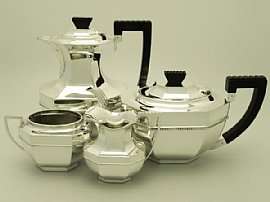   Art Deco Four Piece Tea & Coffee Service   Vintage George VI  