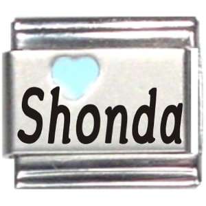  Shonda Light Blue Heart Laser Name Italian Charm Link 