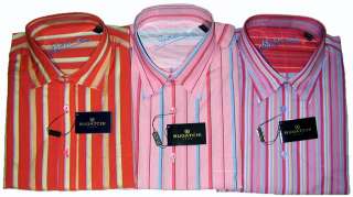 Bugatchi Uomo NWT XXL 100% Cotton Long Sleeve Mens Dress Shirt Stripes 