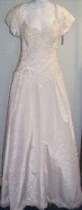 Vintage NWT Sz 5/6 Pink Silk Shantung 80s Bridal Gown  