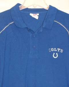 Mens NFL Indianapolis Colts Polo Short Sleeve Shirt XL  