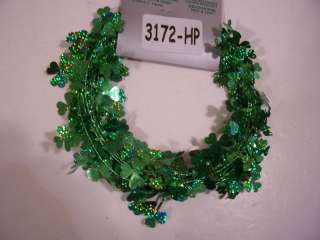 GREEN SHAMROCK HOLOGRAPHIC FOIL 25 FT WIRE GARLAND  