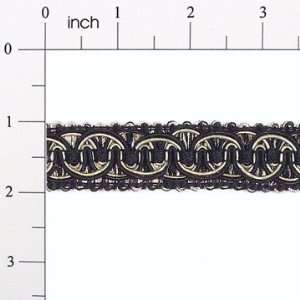  Preshea Woven Braid Circle Trim 1  Black Multi