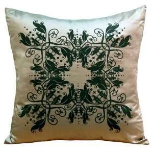  Damask Contemporary Silver Silk Pillow   MOTIF Modern 