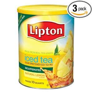 Lipton Iced Tea Mix, Decaffeinated Lemon, 26.5 Ounce (Pack of 3 