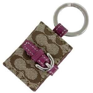  COACH KHAKI SIGNATURE PICTURE KEYCHAIN/FOB 92698 SKHBY 