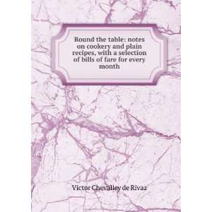   of bills of fare for every month Victor Chevalley de Rivaz Books
