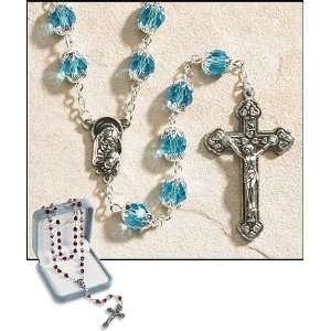 25 Inches Long, Ave Maria March Aquamarine, 6 X 8 Mm Double Capped 