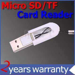New USB 2.0 MicroSD writer TF Memory Card Reader white  