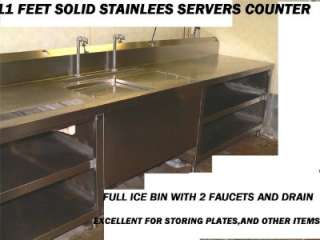 STAINLESS STEEL BEVERAGE SERVICE STATION FAUCET/ICE BIN  