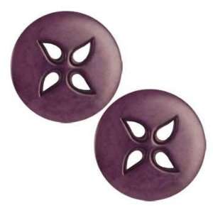  Corozo Pinwheel Holes Dark Purple 1 1/8 By The Package 