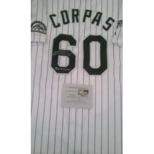  Manny Corpas Signed Colorado Rockies Authentic Jersey 