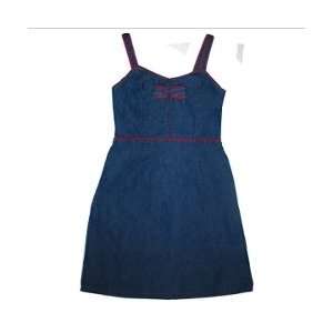  100% Cotton Denim Casual Summer Jumper Dress in Blue 