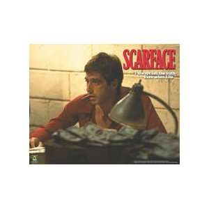  Scarface Movie (Counting Money) Black Wood Mounted Poster 