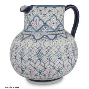  Ceramic pitcher, Floral Enchantment