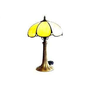  Stained Glass Table Lamp Yellow/Orange Shade  Free 