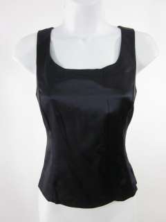LES COPAINS Black Tank Top Fitted Shell Shirt Size 40  