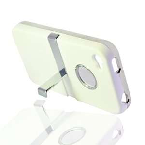  iPhone 4S Rubber White Special Case with Stand 4S/4 